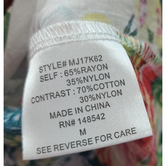 Cyrena M Cold Shoulder Light Top Fairy Beach Coastal Floral - Picture 7 of 11